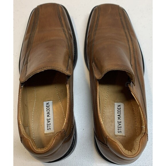 Steve Madden Loafers 9.5 Brown Leather Slip on Square Toe main image 9